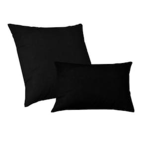 Kit Capas Almofadas 50x50 e 30x50cm Suede Glamour Preto