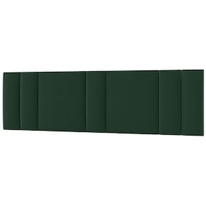 Cabeceira Estofada Iluminação Led Cama Casal King Size 200cm veludo Verde