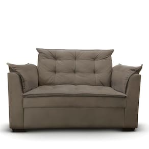 Sofá 2 Lugares Para Sala Moderno Confortável Aurora Suede bege Escuro
