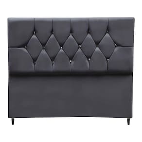 Cabeceira Estofada Cama Box Solteirão 100 Cm Suede Dubai cinza Escuro