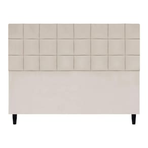 Cabeceira Decorativa Florem Para Cama De Queen 160 Cm Bege Suede