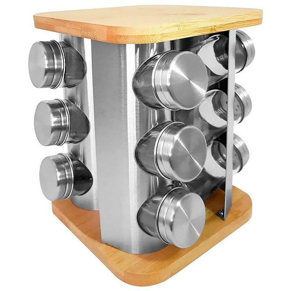 Porta Condimento em Aço Inox 13 Peças Wincy