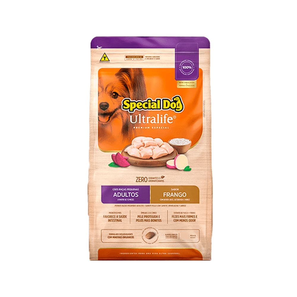 Ração Special Dog Ultralife Cães Adultos Raças Pequenas Frango e Arroz 10,1kg