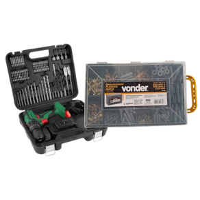 Parafusadeira furadeira bateria PFD 074 DWT + Kit 1000 pçs