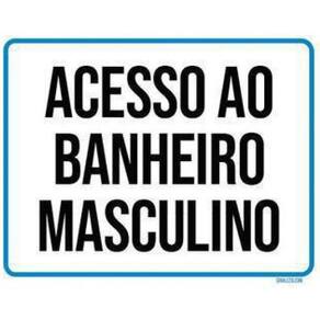 Kit 5 Placas Sinalização Ambiente Banheiro Masculino