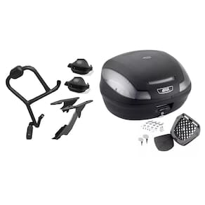KIT PROTETOR CARENAGEM + PROTETOR MAO + BAGAGEIRO SCAM + BAÚ GIVI 47l E-470NT LANDER 2019+