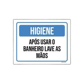 Placa Higiene Após Usar Banheiro Lave As Mãos 36X46
