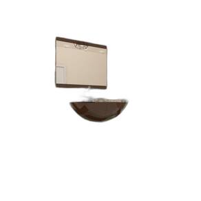 Gabinete De Vidro 45Cm Ac Com Cuba Redonda - Marrom