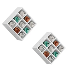 Kit 2 Suporte Porta Toalha Luiza 9 Nichos Toalheiro Multiuso