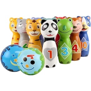 Brinquedo Boliche Animais Macio 10 Pinos 2 Bolas - Castela