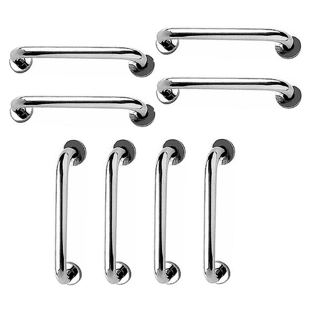 Barra de Apoio 40cm Aço Inox Kit 8 Unidades Idoso Deficiente Cadeirante Casa Suporte Banheiro Box Corrimao Acessibilidade Segurança