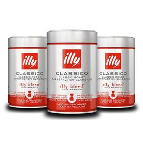 Café Illy Clássico Torrado E Moído Kit 3 Latas 250G