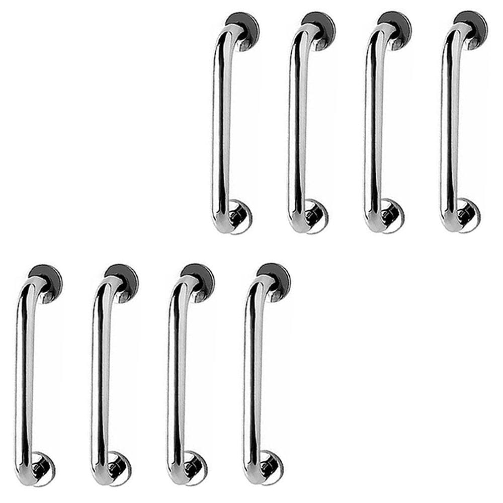 Barra de Apoio 40cm Inox Kit 8 Unidades Idoso Gestante Cadeirante Banheiro Box Casa Suporte Corrimao Acessibilidade Segurança