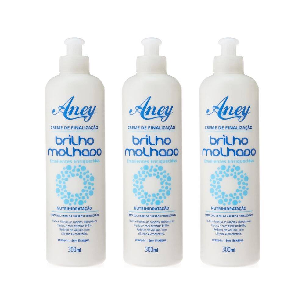 Finalizador Aney Marcia 300ml Brilho Molhado - Kit C/ 3un
