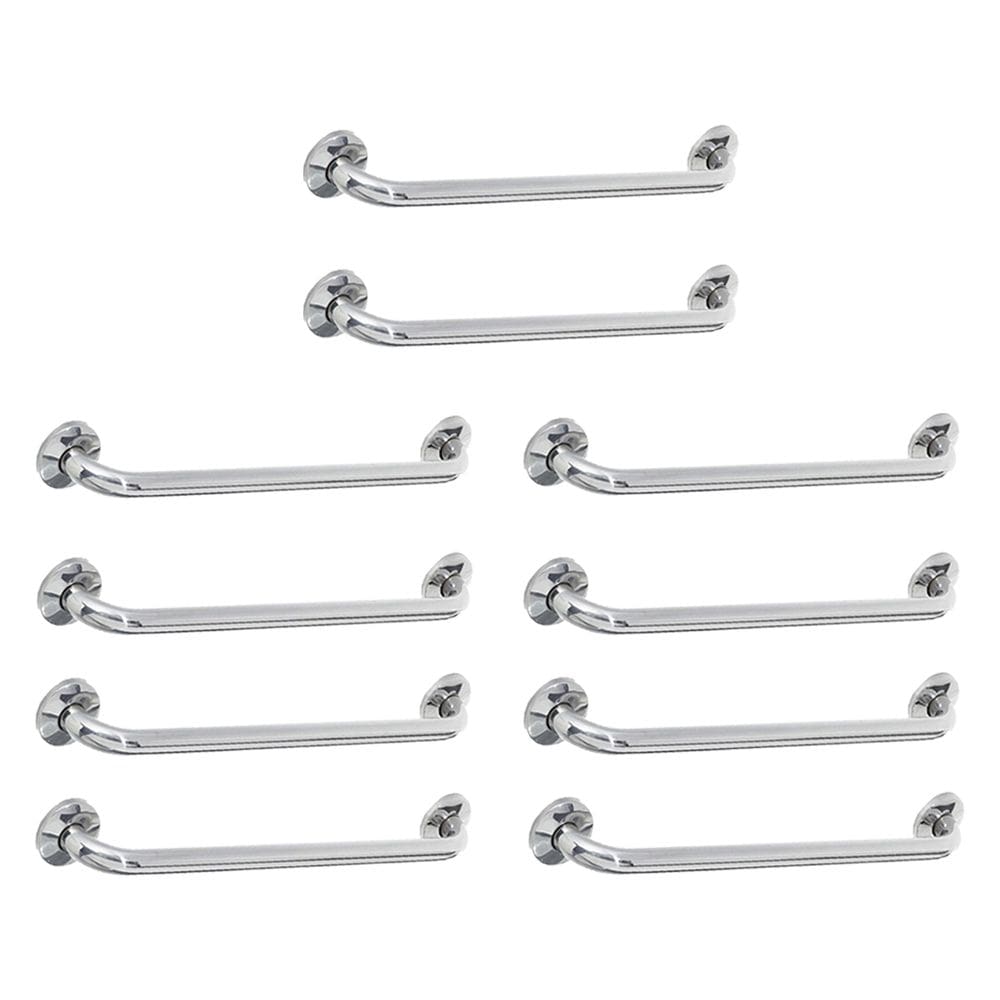 Barra de Apoio 40cm Inox Kit 10 Unidades Cadeirante Idoso Banheiro Box Casa Gestante Suporte Corrimao Escada Acessibilidade Segurança