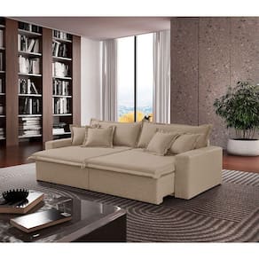 Sofá Montreal Linho 02 Módulos De 80cm B25cm Meu Sofá Online A226 Linho Bege