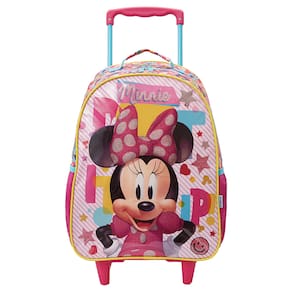 Mochila com Rodas 35cm Escolar 14 Minnie Pink Xeryus 13191