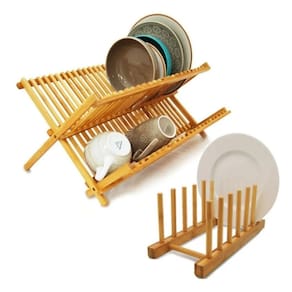 Escorredor + Suporte De Louça Dobrável Bambu Clink 45X33