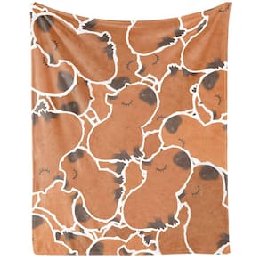 Cobertor CUSPCOD Capybara Flannel 30x40cm para crianças marrom