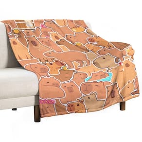 Cobertor CUSPCOD Capybara Flannel 30x40cm, tamanho de colo para crianças