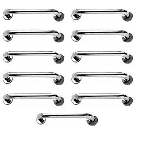 Barra de Apoio Aço Inox 40cm Kit 11 Unidades Idoso Cadeirante Deficiente Banheiro Box Corrimao Segurança Acessibilidade Suporte