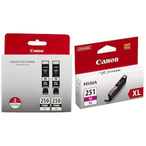 Cartuchos de tinta Canon PGI-250XL Black Twin Pack e CLI-251XL