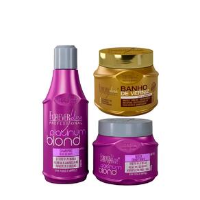 Kit  Platinum Blond E Banho De Verniz 250g Forever Liss