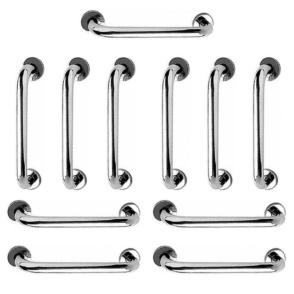Barra de Apoio 40cm Inox Kit 11 Unidades Idoso Banheiro Box Cadeirante Gestante Casa Suporte Corrimao Escada Acessibilidade Segurança