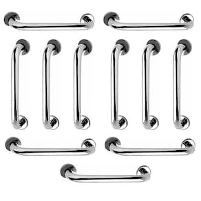 Barra de Apoio Inox 40cm Kit 11 Unidades Idoso Deficiente Cadeirante Banheiro Box Acessibilidade Segurança Suporte Corrimao