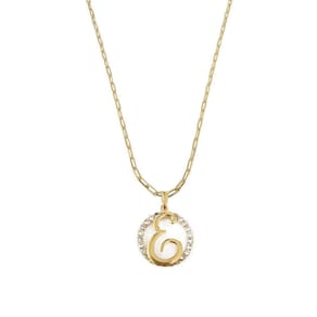 Colar Corrente 60 Cm Feminina Pingente Letra E Banhado Ouro