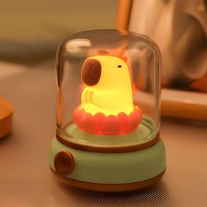 Lâmpada de querosene de capivara fofa Night Light Sewinde verde