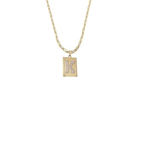 Cordão 60Cm Masculino Feminino Pingente Letra K Banhado Ouro