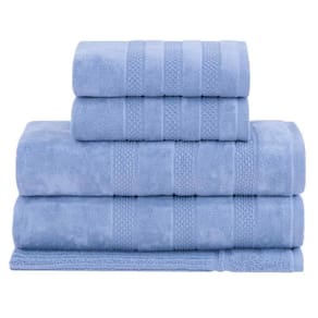 Jogo de Toalhas Hannah Intense Air de Banho com 05 Peças Branco e Azul - Buddemeyer