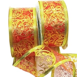Fita De Natal Aramada 4Cm X 3M Vermelha Wincy Festas