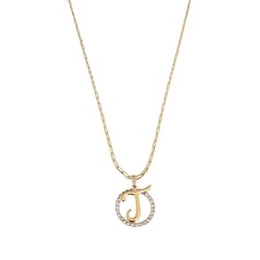 Colar Corrente 50 Cm Feminina Pingente Letra T Banhado Ouro