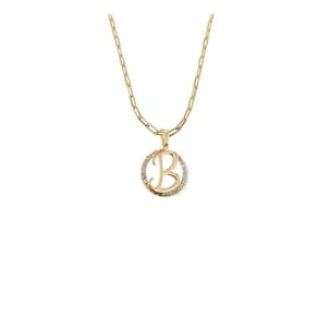 Colar Corrente 60 Cm Feminina Pingente Letra B Banhado Ouro