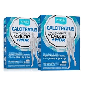 Kit 2 Calcitratus + Mdk Citrato Malato Cálcio Vitam D K