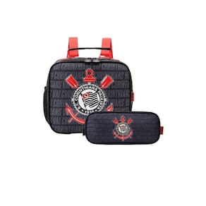 Kit Escolar Lancheiratérmica+Estojo Duplo Corinthians Timão