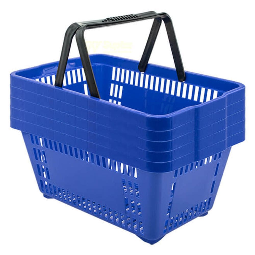 Kit 5 Cestas De Compras Plástica 16L Azul
