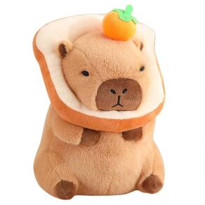 Almofada de pelúcia Capybara Ditucu Cute Orange com capacete Toast 2