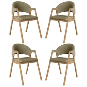 Kit 04 Cadeiras Suellen Decorativa Para Mesa Jantar Linho Bege