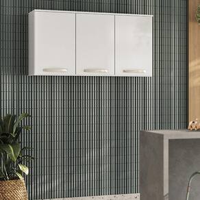 Armário Aéreo 3 Portas 1,20m Branco Bit Nicioli