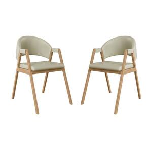Kit 02 Cadeiras Suellen Decorativa Para Mesa Jantar Courino Bege