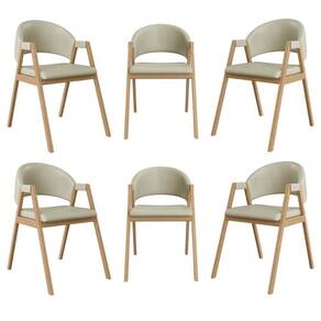Kit 06 Cadeiras Suellen Decorativa Para Mesa Jantar Courino Bege