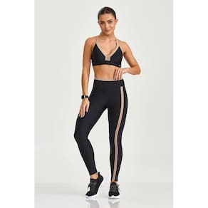 Conjunto Cajubrasil Top Preto + Legging Empina Bumbum Tam P