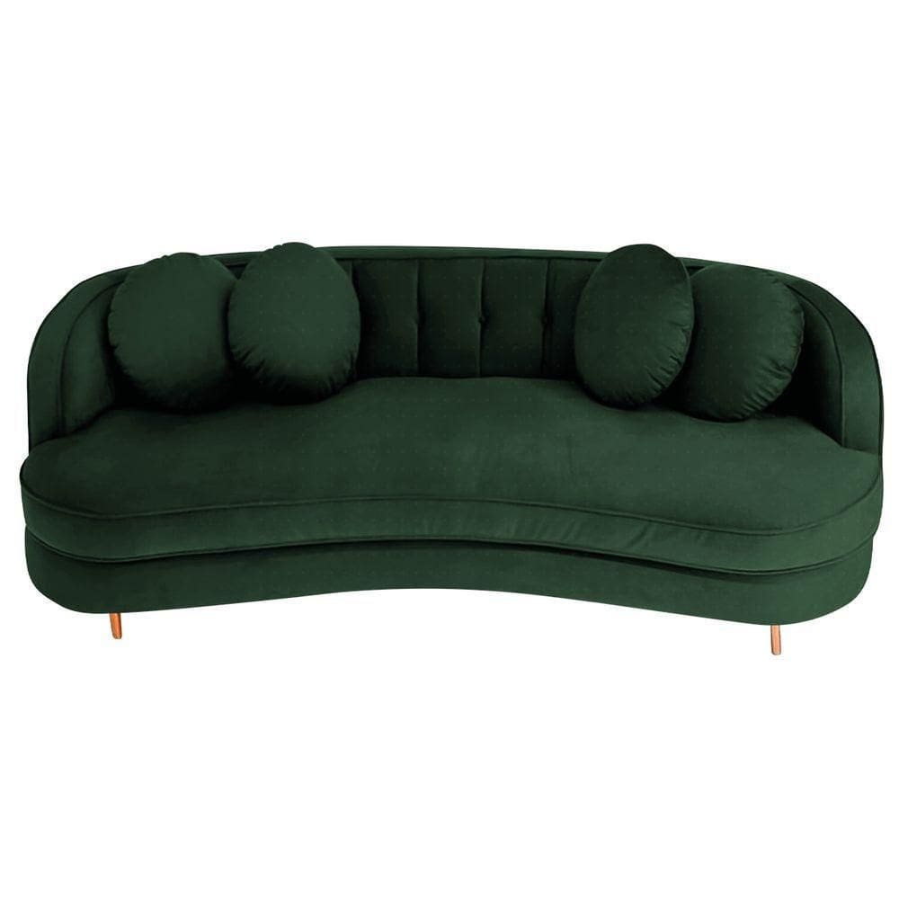 Sofá Curvo 2 Lugares Orgânico Luxo Panamá 160cm Linho Verde