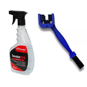 Kit Desengraxante Poderoso Removedor graxa e óleo Sandet 955 750ml  + Escova Corrente Moto Shiver