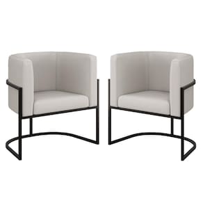 Kit 02 Poltronas Lua Sala Decorativa Base Ferro Gold Corino Bege