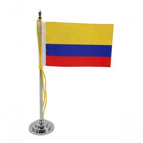 Mini Bandeira De Mesa Colômbia 15 Cm Poliéster