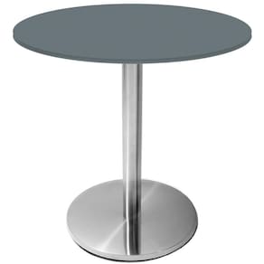 Mesa Beta Inox 75 Cm altura Disco Redondo Tampo Mdp Redondo 60 Cm Largura X 2,50 Cm Altura Grafito